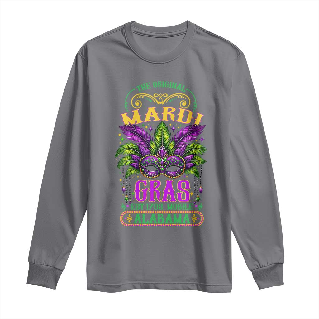 The Original Mardi Gras Mobile Alabama 1703 Long Sleeve Shirt TS09 Charcoal Print Your Wear