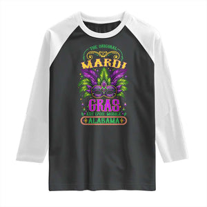 The Original Mardi Gras Mobile Alabama 1703 Raglan Shirt TS09 Black White Print Your Wear