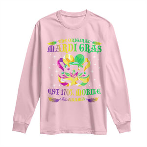 The Original Mardi Gras Long Sleeve Shirt Mobile Alabama 1703 TS09 Light Pink Print Your Wear