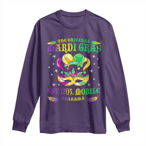 The Original Mardi Gras Long Sleeve Shirt Mobile Alabama 1703 TS09 Purple Print Your Wear