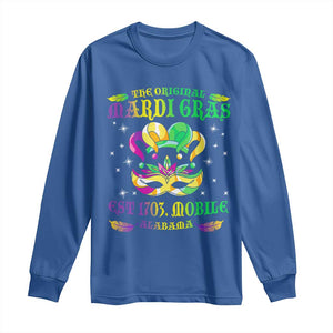 The Original Mardi Gras Long Sleeve Shirt Mobile Alabama 1703 TS09 Royal Blue Print Your Wear