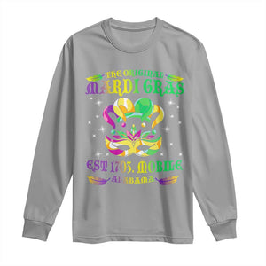 The Original Mardi Gras Long Sleeve Shirt Mobile Alabama 1703 TS09 Sport Gray Print Your Wear