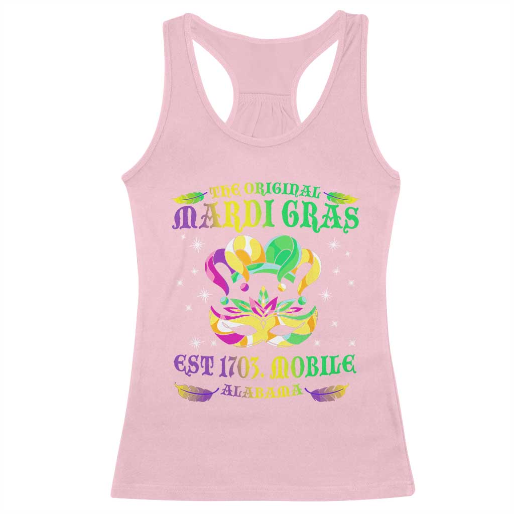 The Original Mardi Gras Racerback Tank Top Mobile Alabama 1703 TS09 Light Pink Print Your Wear