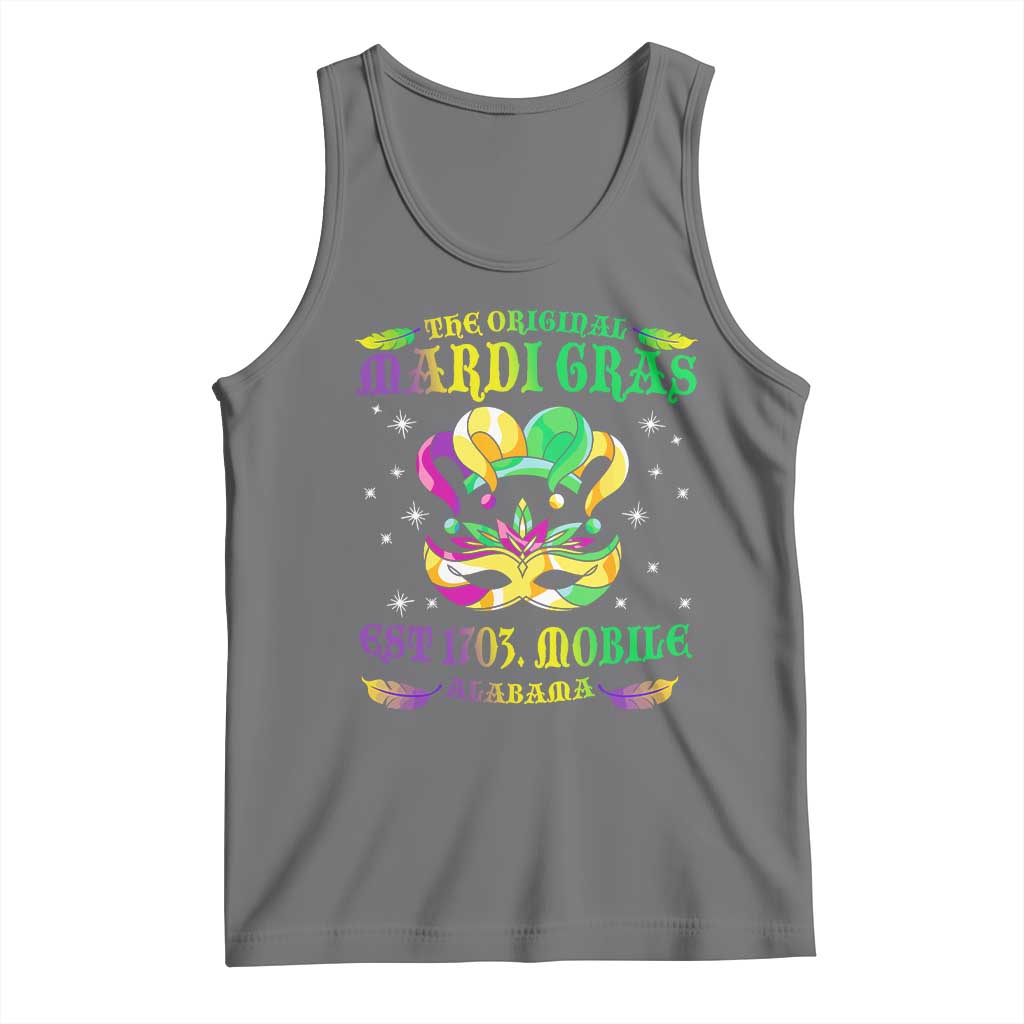 The Original Mardi Gras Tank Top Mobile Alabama 1703 TS09 Black Heather Print Your Wear