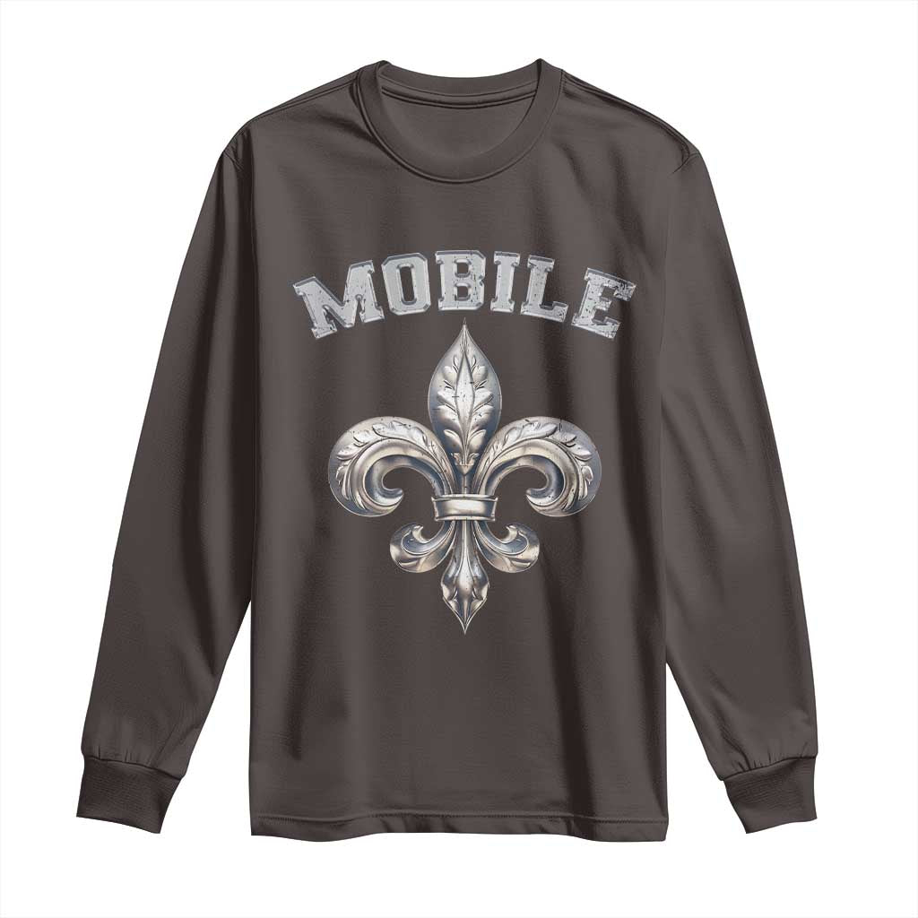 Mardi Gras Mobile Alabama Long Sleeve Shirt TS09 Dark Chocolate Print Your Wear