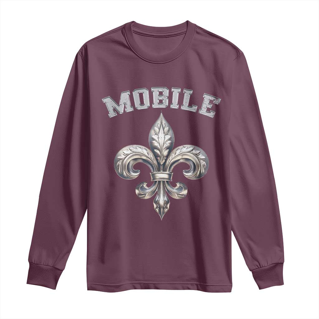 Mardi Gras Mobile Alabama Long Sleeve Shirt TS09 Maroon Print Your Wear