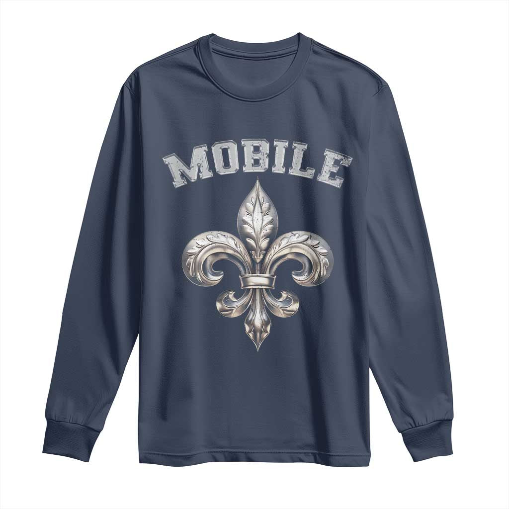 Mardi Gras Mobile Alabama Long Sleeve Shirt TS09 Navy Print Your Wear