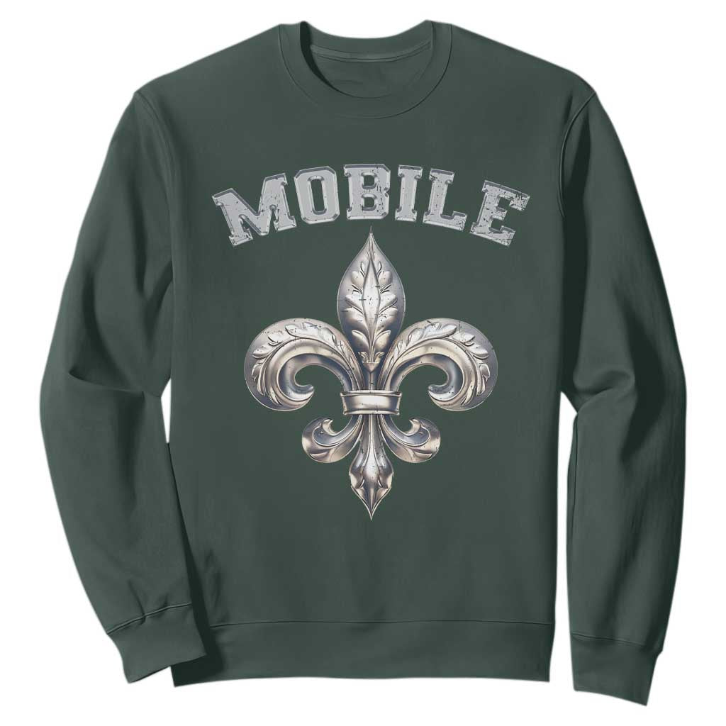 Mardi Gras Mobile Alabama Sweatshirt TS09 Dark Forest Green Print Your Wear
