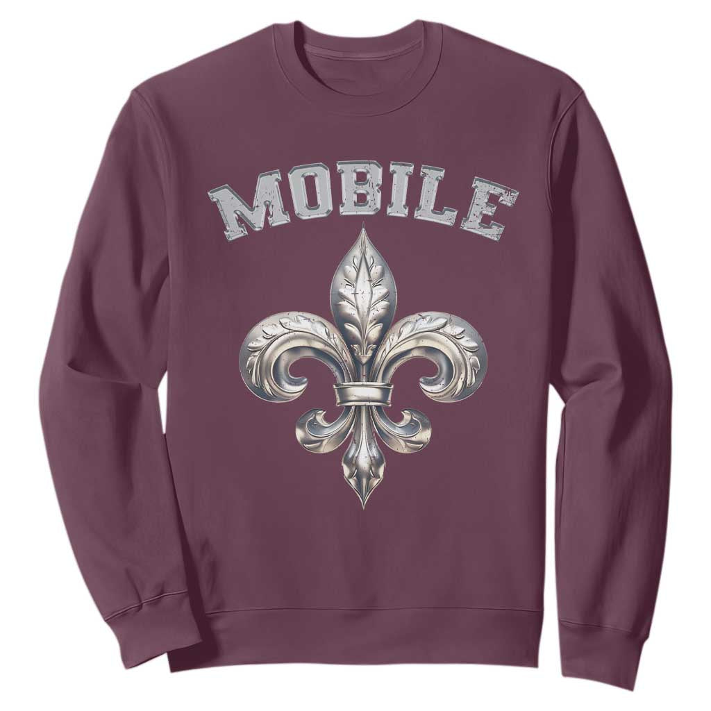 Mardi Gras Mobile Alabama Sweatshirt TS09 Maroon Print Your Wear