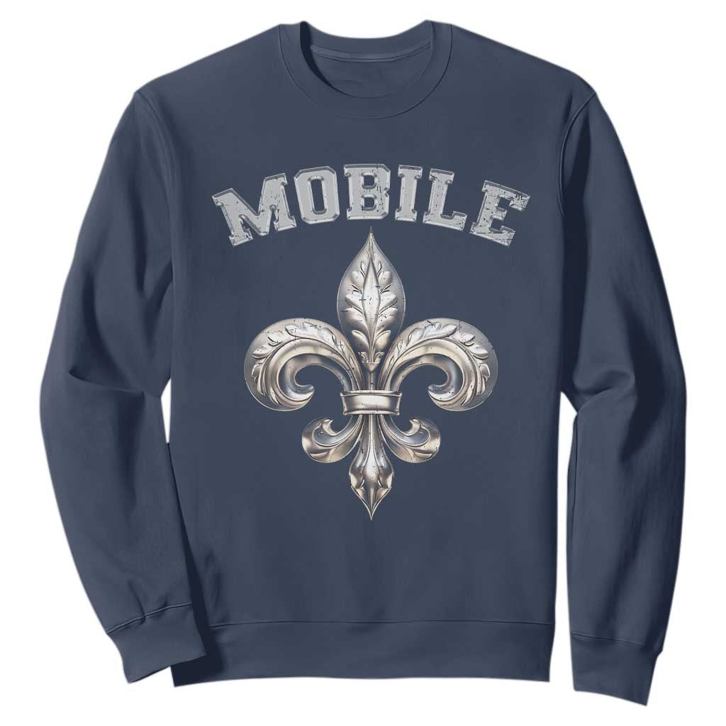 Mardi Gras Mobile Alabama Sweatshirt TS09 Navy Print Your Wear