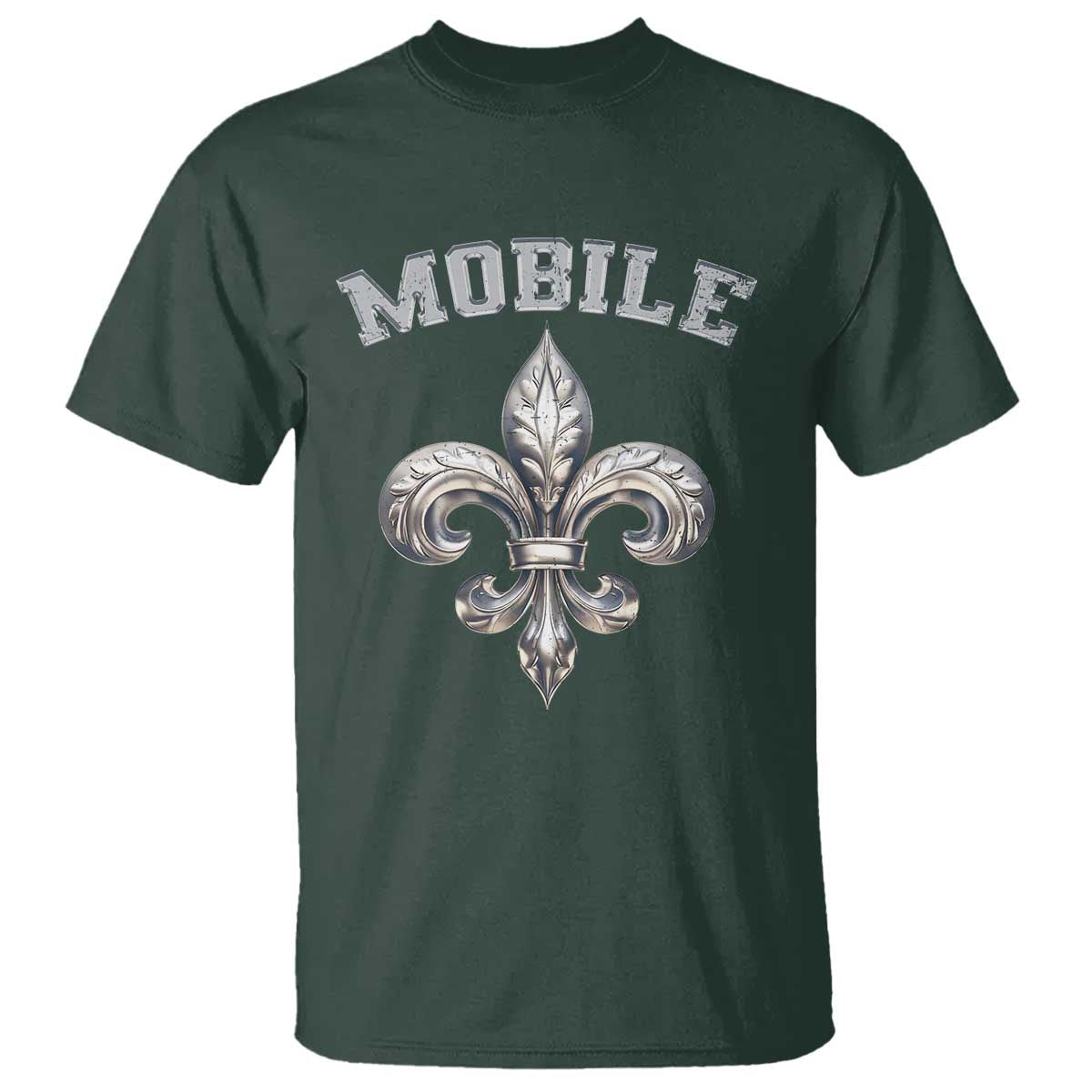 Mardi Gras Mobile Alabama T Shirt TS09 Dark Forest Green Print Your Wear