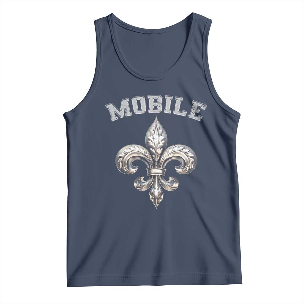 Mardi Gras Mobile Alabama Tank Top TS09 Navy Print Your Wear