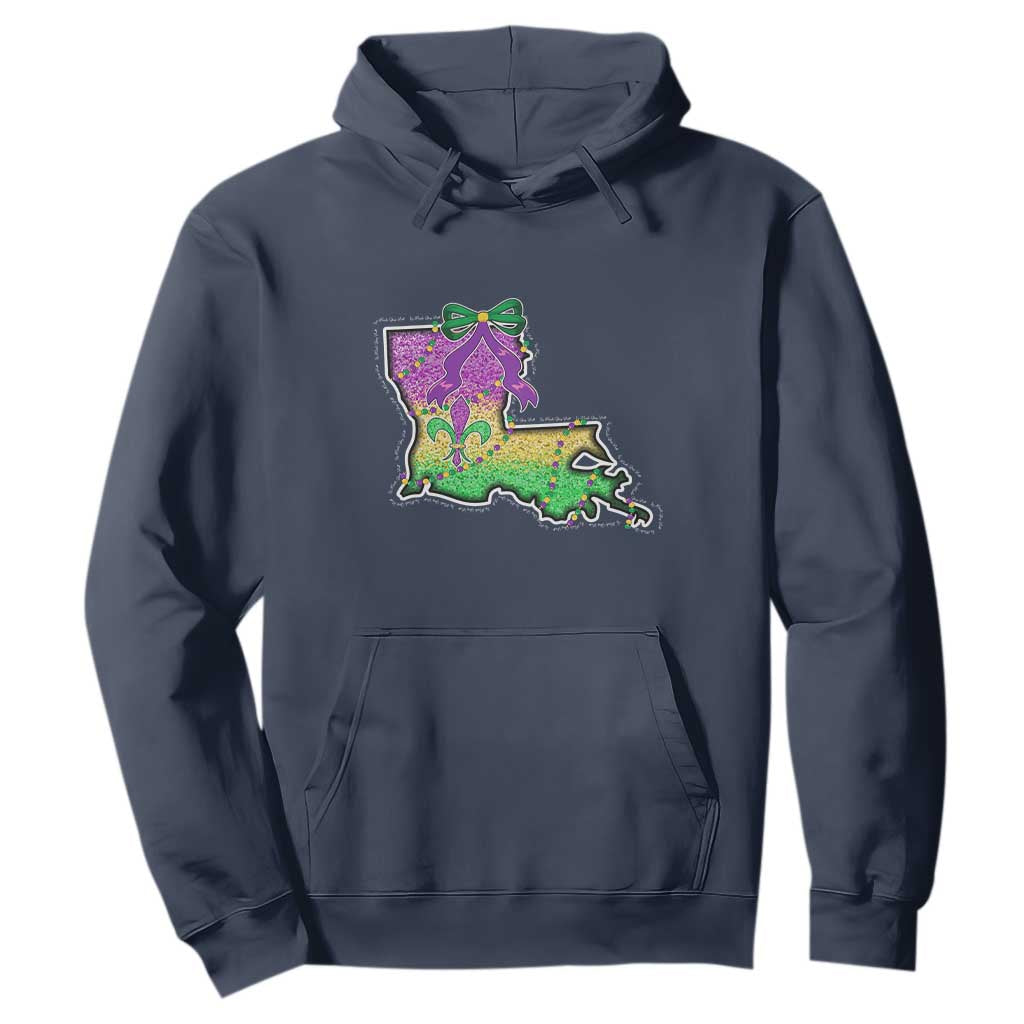 Louisiana Mardi Gras Coquette Hoodie TS09 Navy Print Your Wear