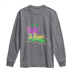 Louisiana Mardi Gras Coquette Long Sleeve Shirt TS09 Charcoal Print Your Wear