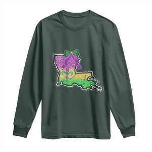 Louisiana Mardi Gras Coquette Long Sleeve Shirt TS09 Dark Forest Green Print Your Wear