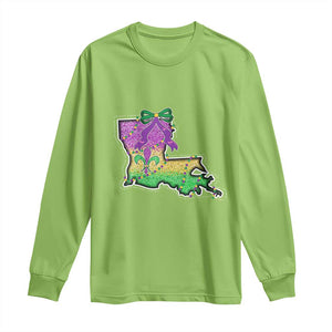 Louisiana Mardi Gras Coquette Long Sleeve Shirt TS09 Lime Print Your Wear