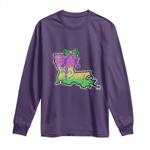 Louisiana Mardi Gras Coquette Long Sleeve Shirt TS09 Purple Print Your Wear