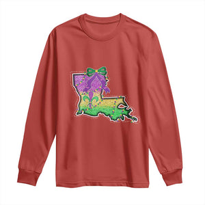 Louisiana Mardi Gras Coquette Long Sleeve Shirt TS09 Red Print Your Wear