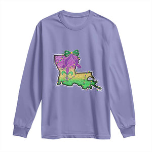 Louisiana Mardi Gras Coquette Long Sleeve Shirt TS09 Violet Print Your Wear