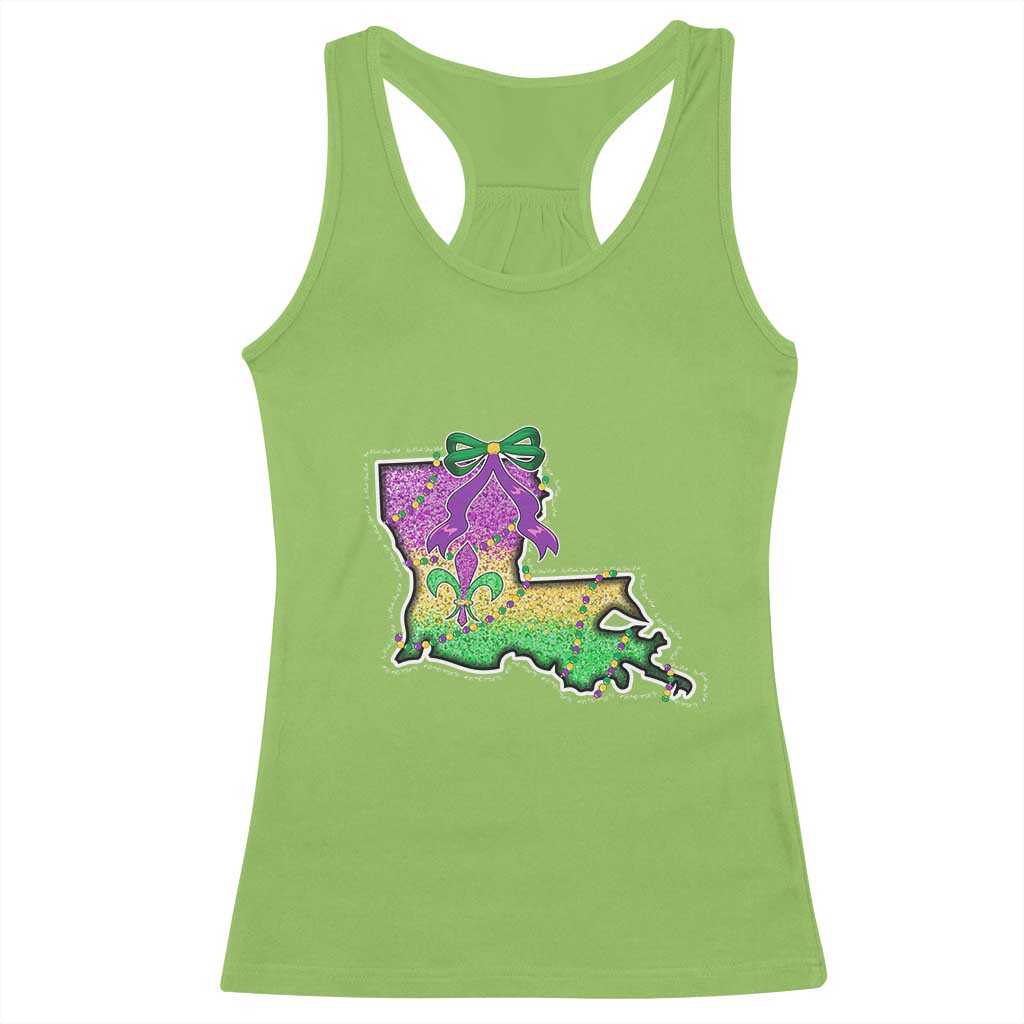 Louisiana Mardi Gras Coquette Racerback Tank Top TS09 Lime Print Your Wear