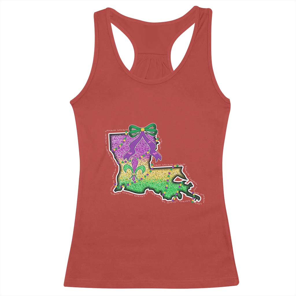 Louisiana Mardi Gras Coquette Racerback Tank Top TS09 Red Print Your Wear