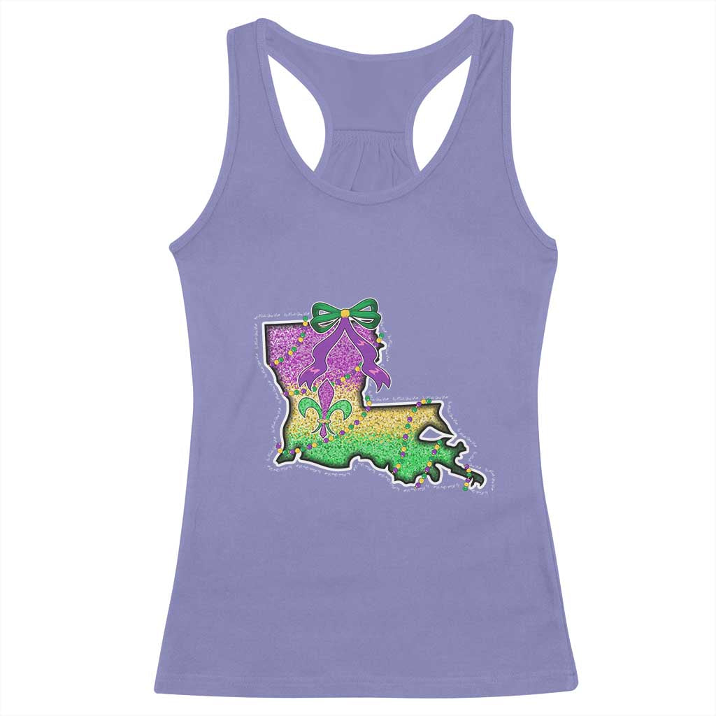 Louisiana Mardi Gras Coquette Racerback Tank Top TS09 Violet Print Your Wear