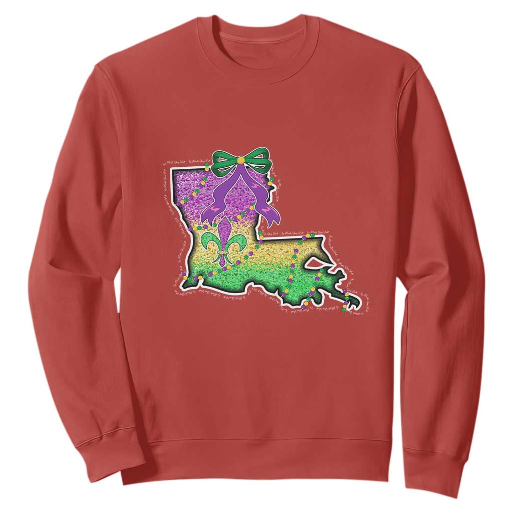 Louisiana Mardi Gras Coquette Sweatshirt TS09 Red Print Your Wear