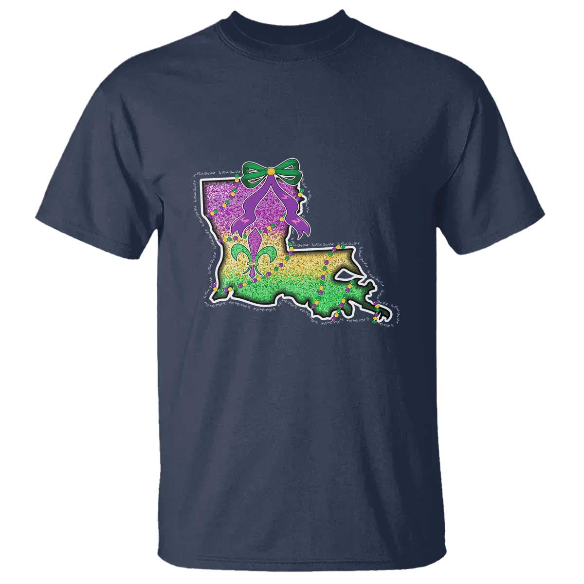 Louisiana Mardi Gras Coquette T Shirt TS09 Navy Print Your Wear