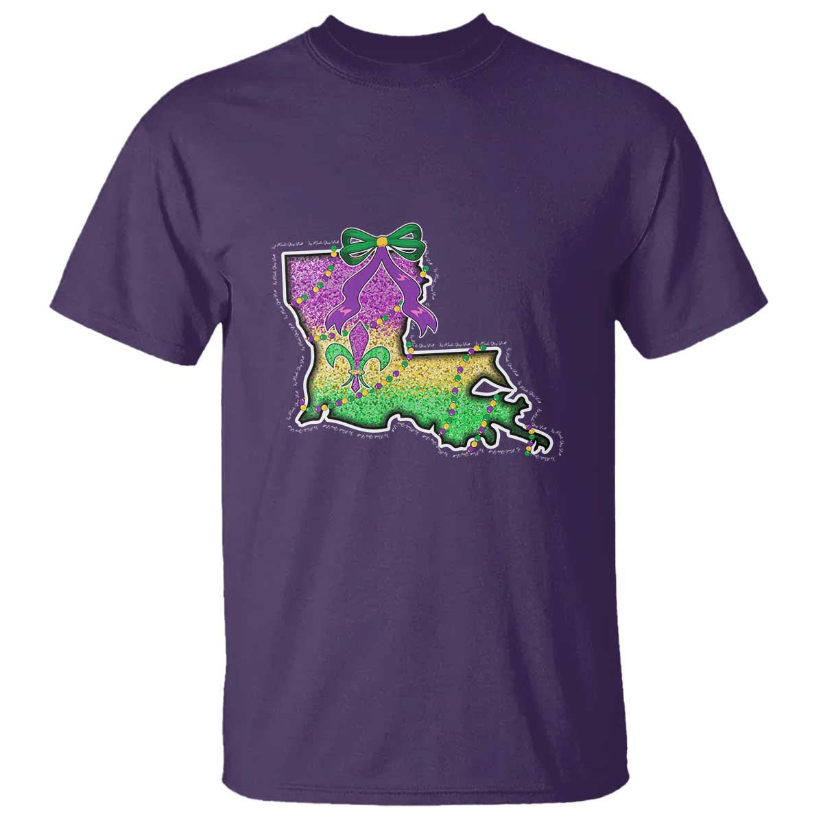 Louisiana Mardi Gras Coquette T Shirt TS09 Purple Print Your Wear