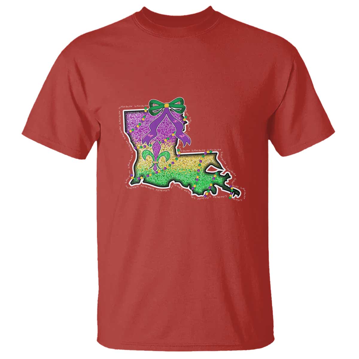 Louisiana Mardi Gras Coquette T Shirt TS09 Red Print Your Wear