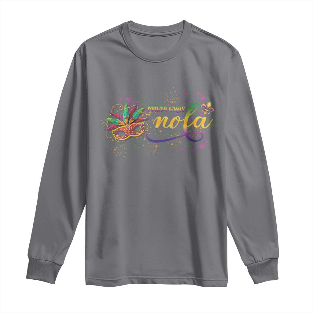 Mardi Gras Long Sleeve Shirt NOLA New Orleans Louisiana TS09 Charcoal Print Your Wear