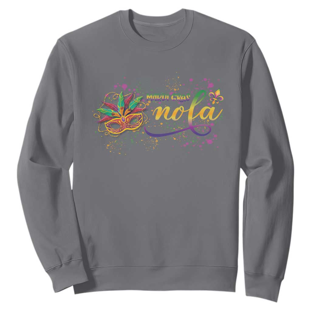Mardi Gras Sweatshirt NOLA New Orleans Louisiana TS09 Charcoal Print Your Wear