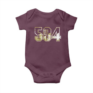 504 NOLA New Orleans Louisiana Baby Onesie TS09 Maroon Print Your Wear
