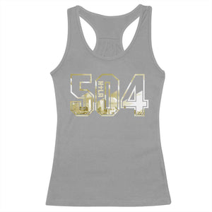504 NOLA New Orleans Louisiana Racerback Tank Top TS09 Sport Gray Print Your Wear
