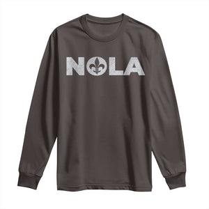 NOLA New Orleans Louisiana Long Sleeve Shirt TS09 Dark Chocolate Print Your Wear