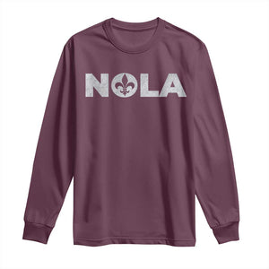 NOLA New Orleans Louisiana Long Sleeve Shirt TS09 Maroon Print Your Wear