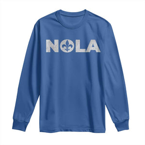 NOLA New Orleans Louisiana Long Sleeve Shirt TS09 Royal Blue Print Your Wear