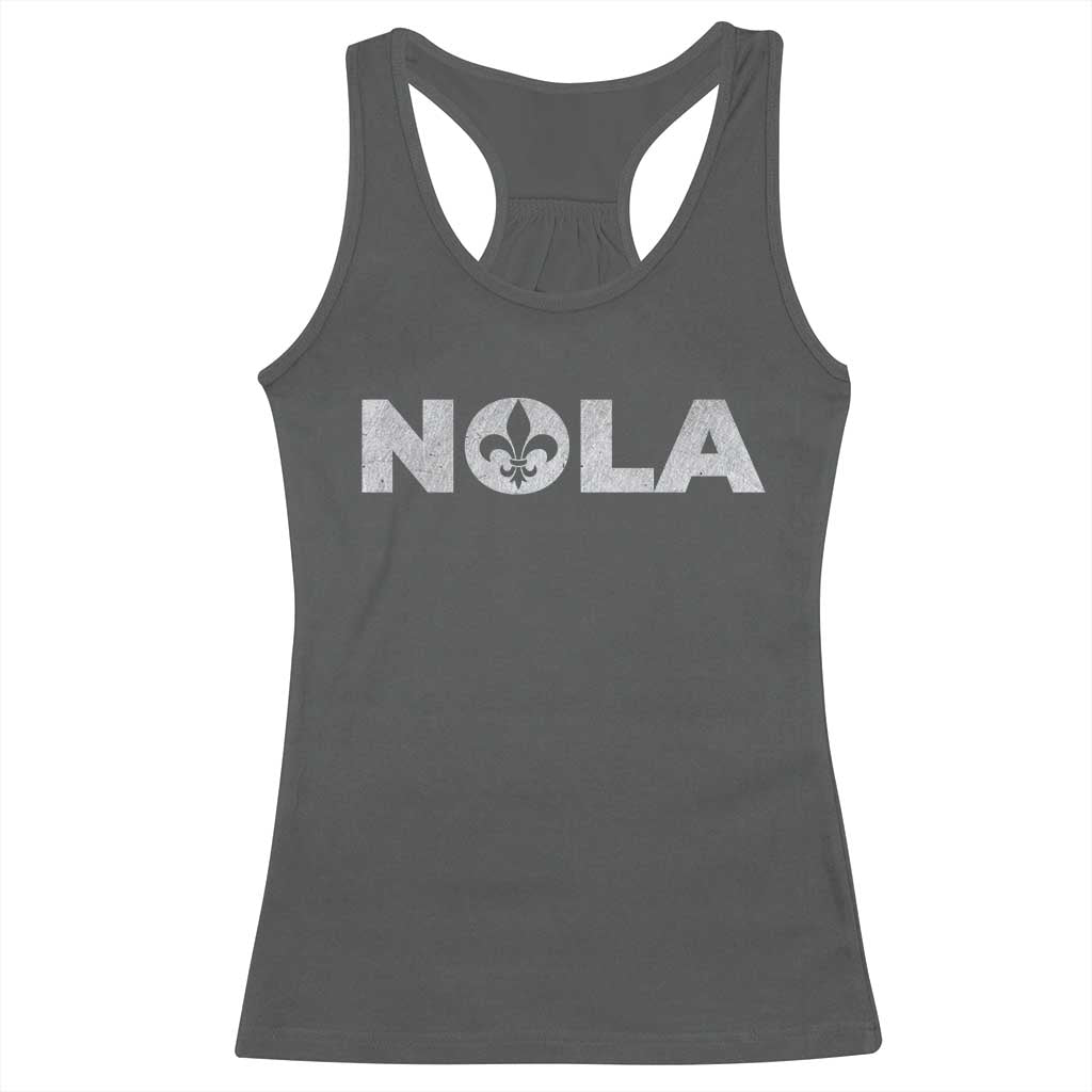 NOLA New Orleans Louisiana Racerback Tank Top TS09 Dark Heather Print Your Wear