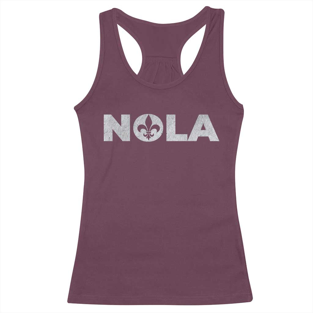 NOLA New Orleans Louisiana Racerback Tank Top TS09 Maroon Print Your Wear