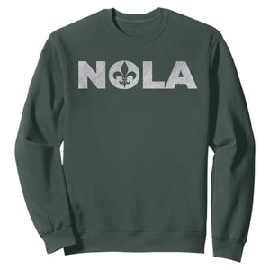 NOLA New Orleans Louisiana Sweatshirt TS09 Dark Forest Green Print Your Wear