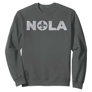 NOLA New Orleans Louisiana Sweatshirt TS09 Dark Heather Print Your Wear