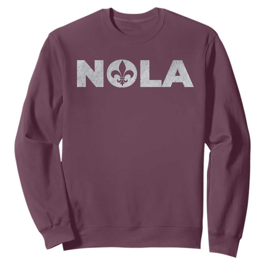 NOLA New Orleans Louisiana Sweatshirt TS09 Maroon Print Your Wear