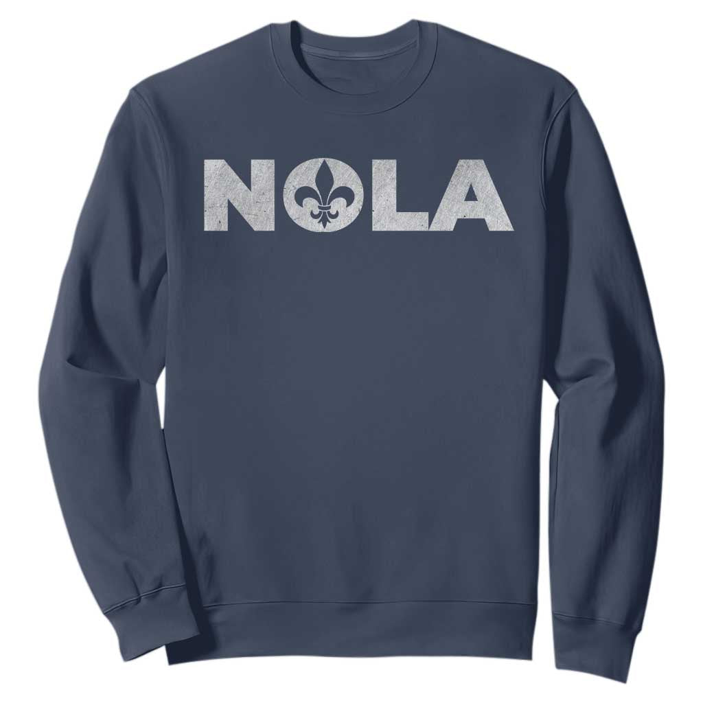NOLA New Orleans Louisiana Sweatshirt TS09 Navy Print Your Wear