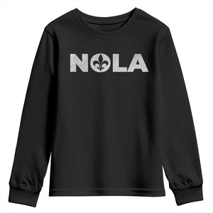 NOLA New Orleans Louisiana Youth Sweatshirt TS09 Black Print Your Wear