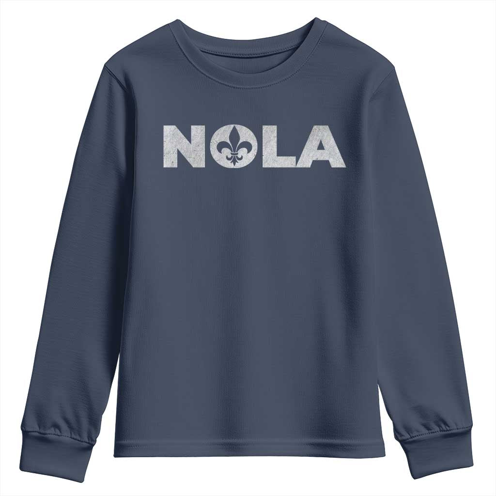 NOLA New Orleans Louisiana Youth Sweatshirt TS09 Navy Print Your Wear