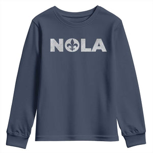 NOLA New Orleans Louisiana Youth Sweatshirt TS09 Navy Print Your Wear