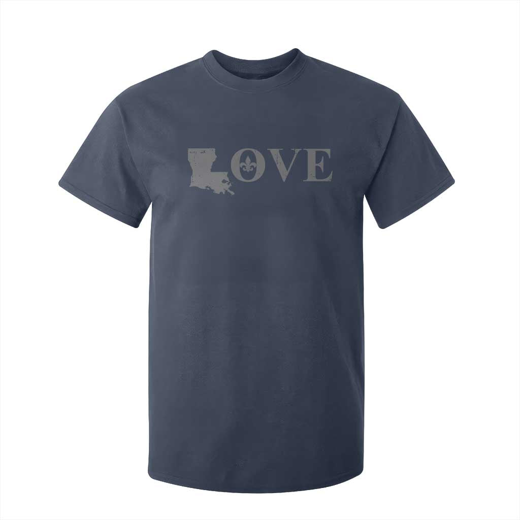 LOVE Louisiana T Shirt For Kid Fleur De Lis LA Map TS09 Navy Print Your Wear