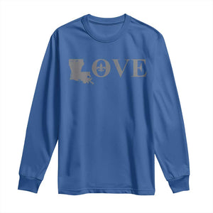 LOVE Louisiana Long Sleeve Shirt Fleur De Lis LA Map TS09 Royal Blue Print Your Wear