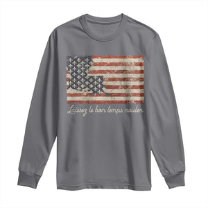 Louisiana Long Sleeve Shirt Laissez Les Bon Temps Rouler American Flag TS09 Charcoal Print Your Wear