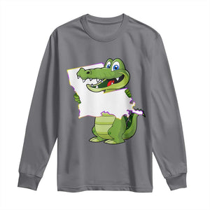 Cute Louisiana Aligator Long Sleeve Shirt TS09 Charcoal Print Your Wear